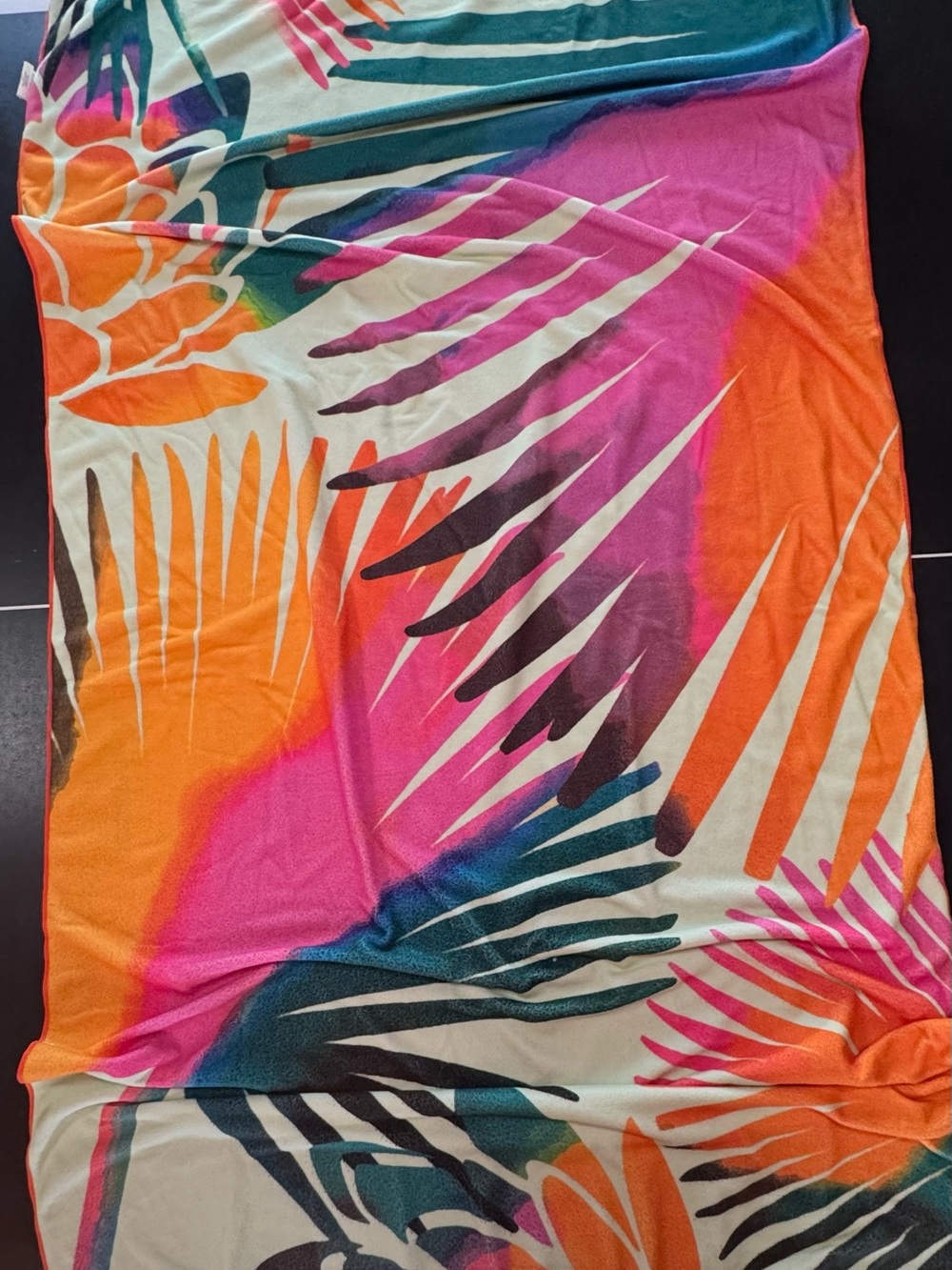 summer & rose Tropical Print Beach towel/Wrap  in Orange Pink Teal Cream